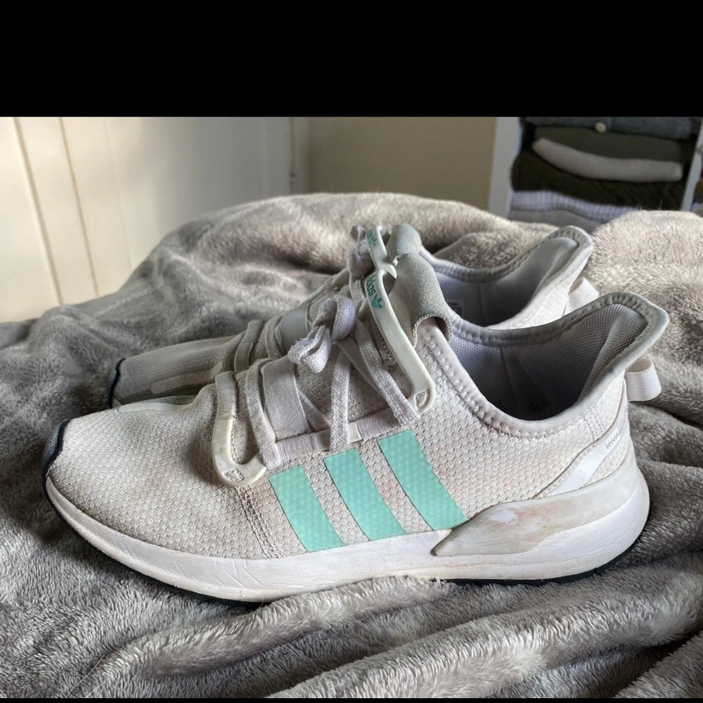 Adidas White and Blue Sneakers Breathable Mesh Design